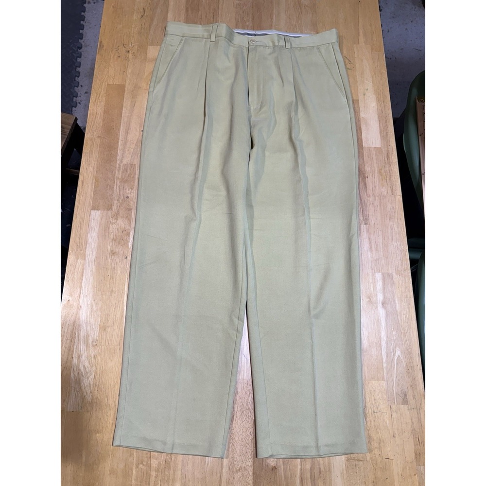 Tommy Bahama Silk Pants Men 38x30 Yellow St Thomas Classic Fit Pleated Dress